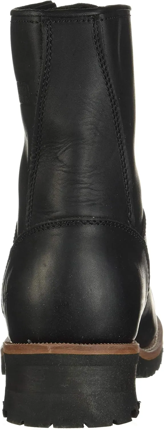 Ad Tec 9in Logger Crazy Horse Leather Work Boots for Men - Plain Soft Toe & Shock Absorbing Non Slip Rubber Lug Sole