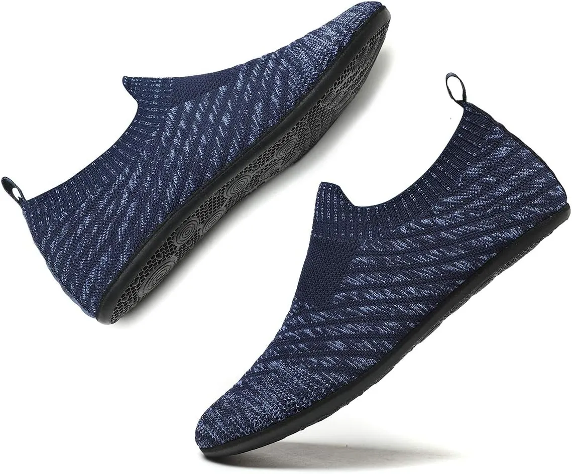 Adult Lightweight Slip-on Grip Indoor House Slippers Non-slip Barefoot House Home Shoes for Women Men