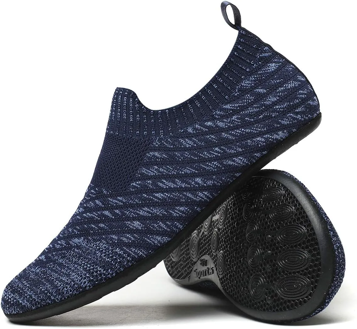 Adult Lightweight Slip-on Grip Indoor House Slippers Non-slip Barefoot House Home Shoes for Women Men