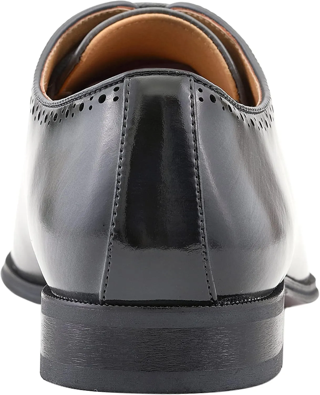 Amali Oxford Dress Shoes for Men with Textured Cap Toe, Men's Oxford Shoes Made from Premium PU Leather, Versatile Formal Footwear for All Occasions