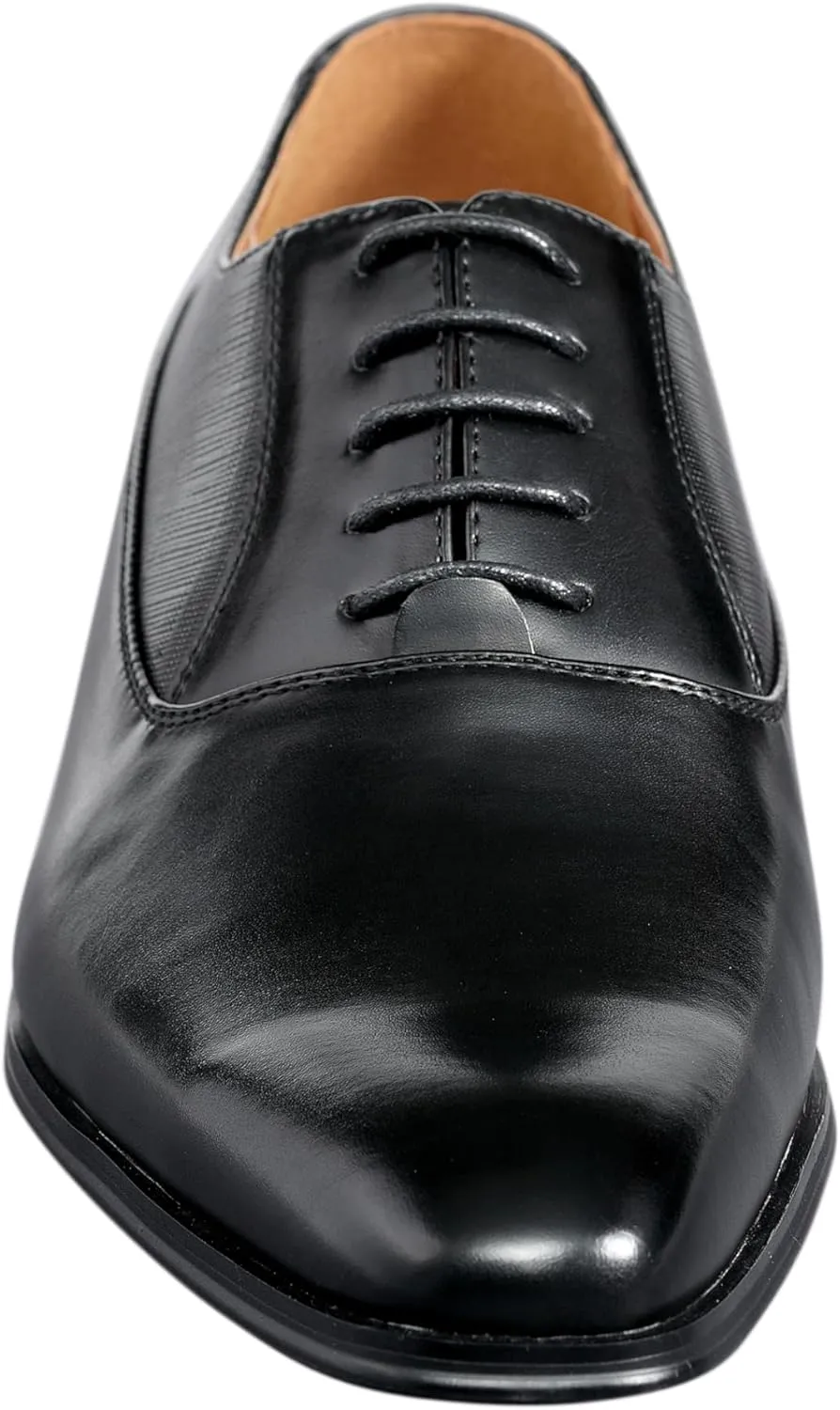 Amali Oxford Dress Shoes for Men with Textured Cap Toe, Men's Oxford Shoes Made from Premium PU Leather, Versatile Formal Footwear for All Occasions
