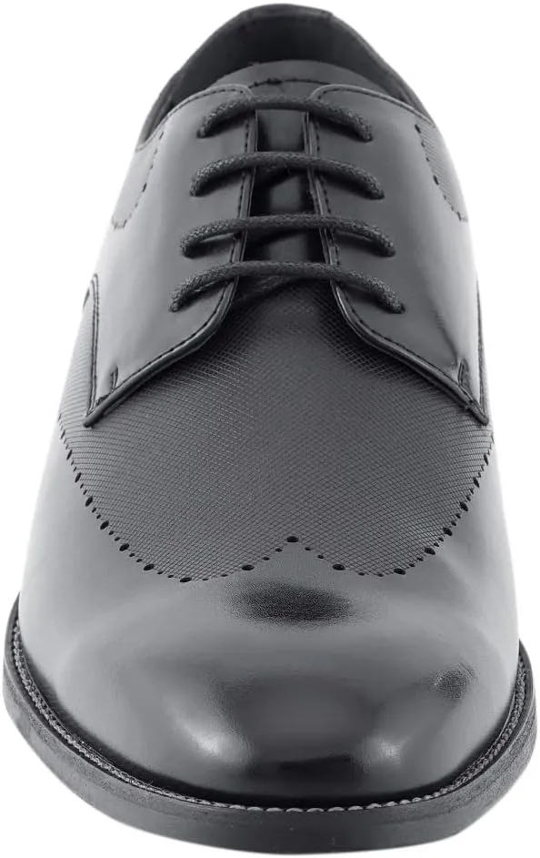 Amali Oxford Dress Shoes for Men with Textured Cap Toe, Men's Oxford Shoes Made from Premium PU Leather, Versatile Formal Footwear for All Occasions