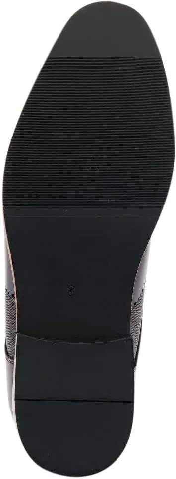Amali Oxford Dress Shoes for Men with Textured Cap Toe, Men's Oxford Shoes Made from Premium PU Leather, Versatile Formal Footwear for All Occasions