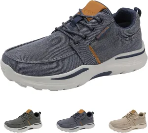 AngryMonkey Men's Lightweight Casual Canvas Shoes,Trendy Comfort Breathable Orthotic Cushion Non-Slip Outdoor Hiking Sneakers