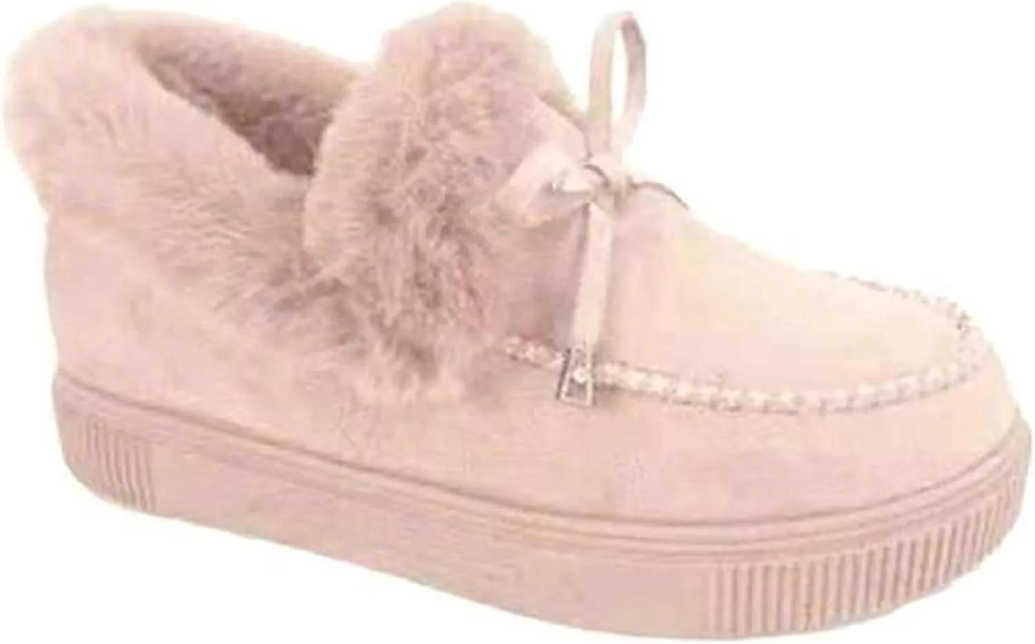 Ankle Boots For Women Comfy Casual Slip-on Warm Loafers Shoes Fur-Lined Comfortable Lightweight Winter Snow Boots
