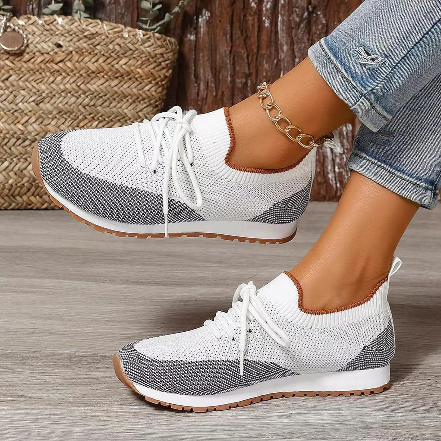 Athletic Shoes for Women Women's Barefoot Shoes Mesh Lightweight Sneaker for Work Nursing Shoes for Women