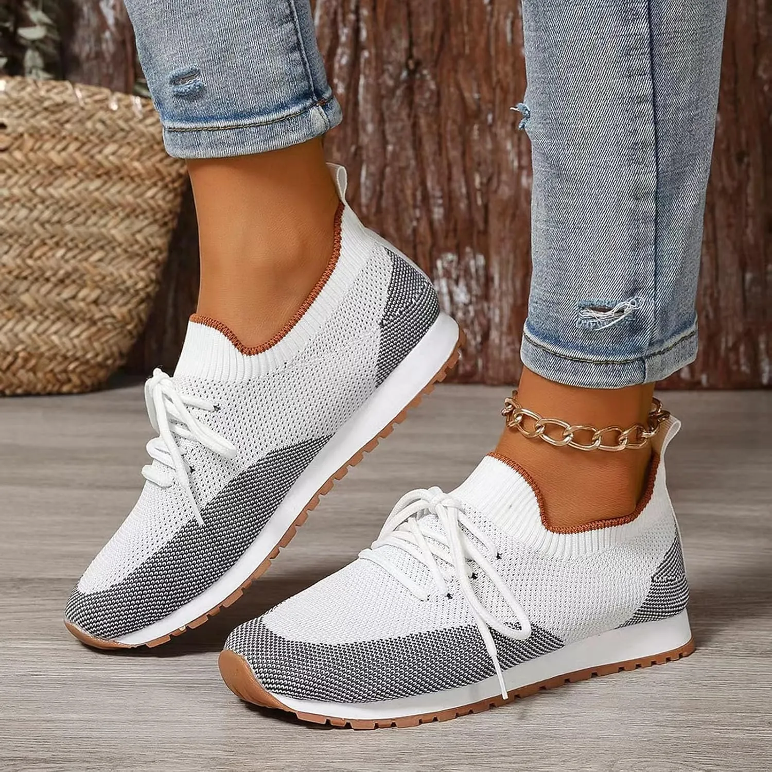 Athletic Shoes for Women Women's Barefoot Shoes Mesh Lightweight Sneaker for Work Nursing Shoes for Women