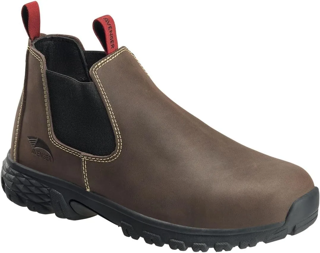 AVENGER FSI Nautilus Men's Chelsea Boot Brown Composite Toe ESD Work Boot A7030 Chelsea Brown 12-M