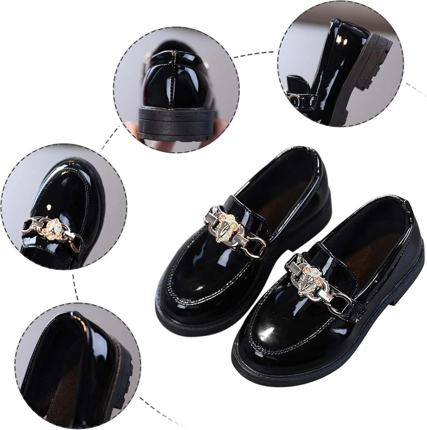 Baby Boys Sandals Girls Slip On Leather Shoes Loafer Decoration School Dress Shoes for Girls Slip on Water Shoe