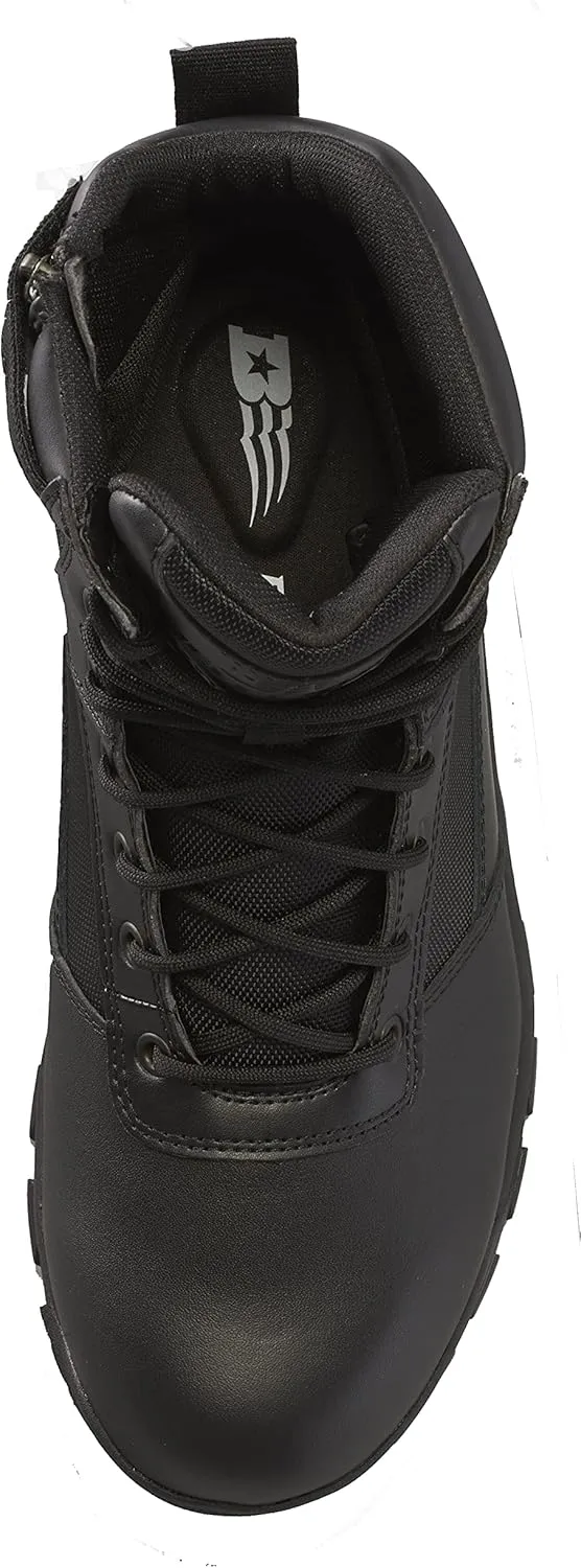 Belleville Spear Point 8 Inch Lightweight Waterproof Side Zip Tactical Boots For Men - Black Tactical Boots For Police and Law Enforcement, EMS, and Security Personnel