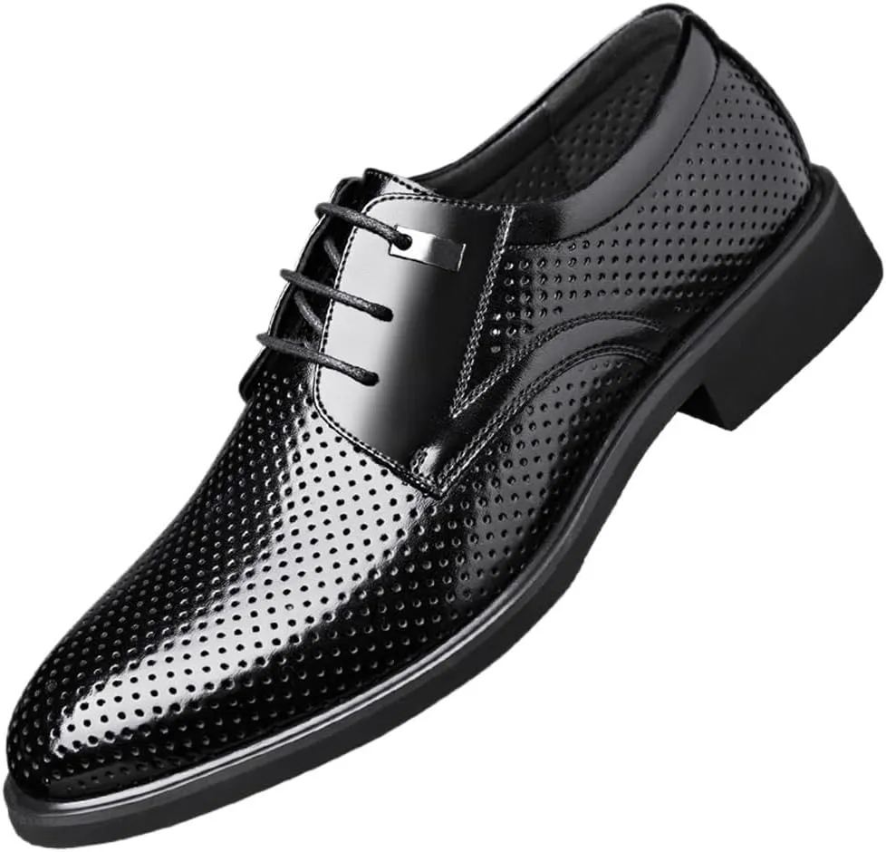 Black Leather Dress Shoes Men Business Shoes Formal Genuine Leather Shoes Men Casual Shoes Men Dress Office Shoes Size Breathable Footwear Oxford Shoes for Men