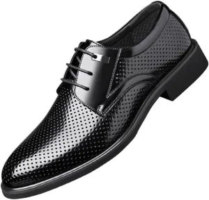 Black Leather Dress Shoes Men Business Shoes Formal Genuine Leather Shoes Men Casual Shoes Men Dress Office Shoes Size Breathable Footwear Oxford Shoes for Men