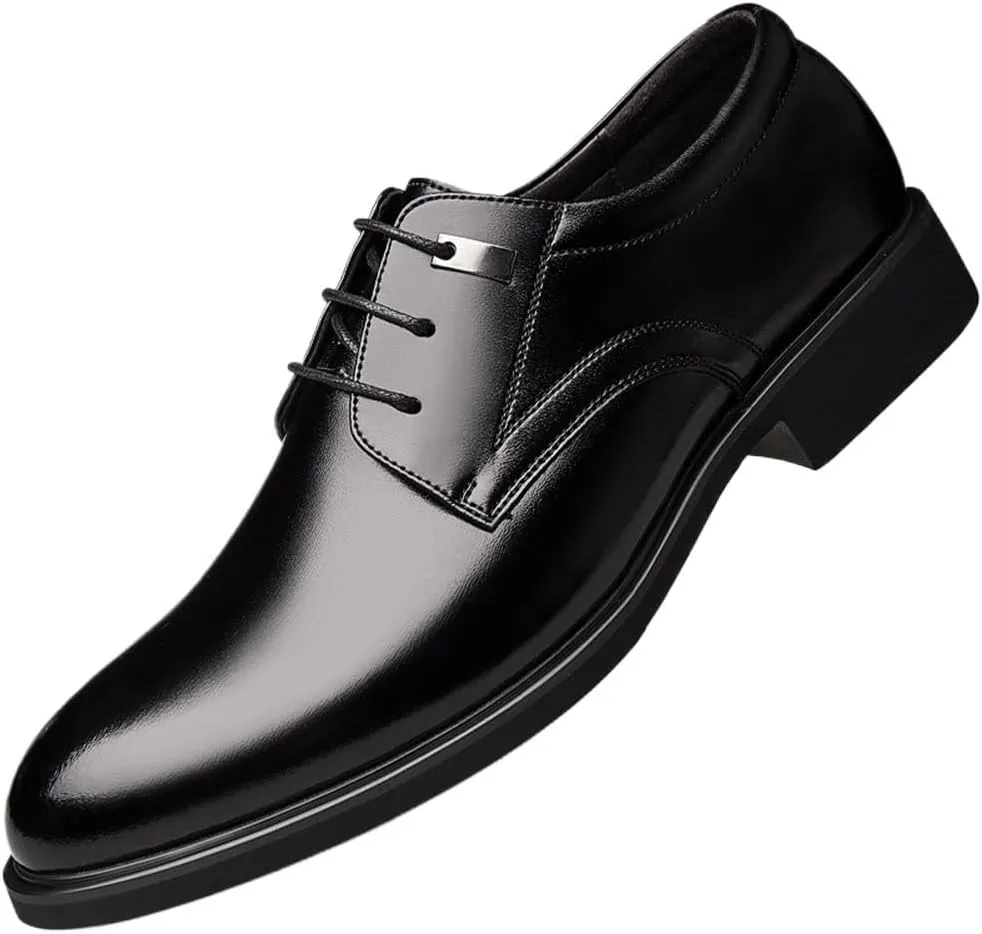 Black Leather Dress Shoes Men Business Shoes Formal Genuine Leather Shoes Oxford Shoes for Men Men Casual Shoes Men Dress Office Shoes Breathable Footwear