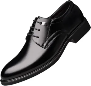 Black Leather Dress Shoes Men Business Shoes Formal Genuine Leather Shoes Oxford Shoes for Men Men Casual Shoes Men Dress Office Shoes Breathable Footwear