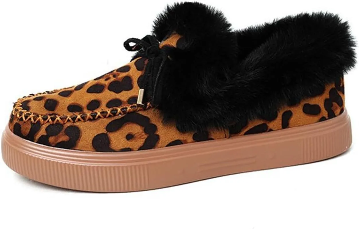 Booties For Women 2024 Winter Snow Boots Slip on Warm Comfortable Outdoor Fur Lined Ankle Booties Loafers Shoes