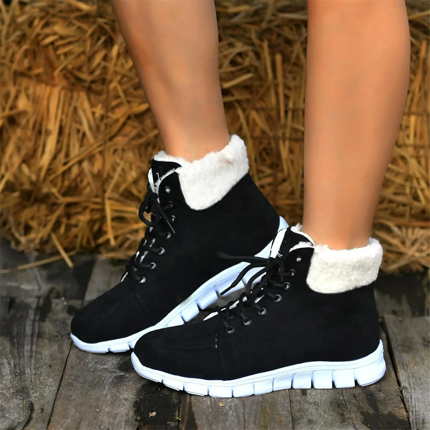 Boots For Women 2024 Ankle Booties Snow Boots Winter Warm Slip On Outdoor Fur Lined Comfortable Fashion Loafers Shoes