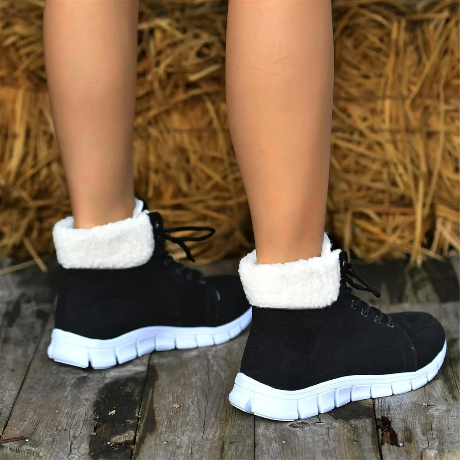 Boots For Women 2024 Ankle Booties Snow Boots Winter Warm Slip On Outdoor Fur Lined Comfortable Fashion Loafers Shoes