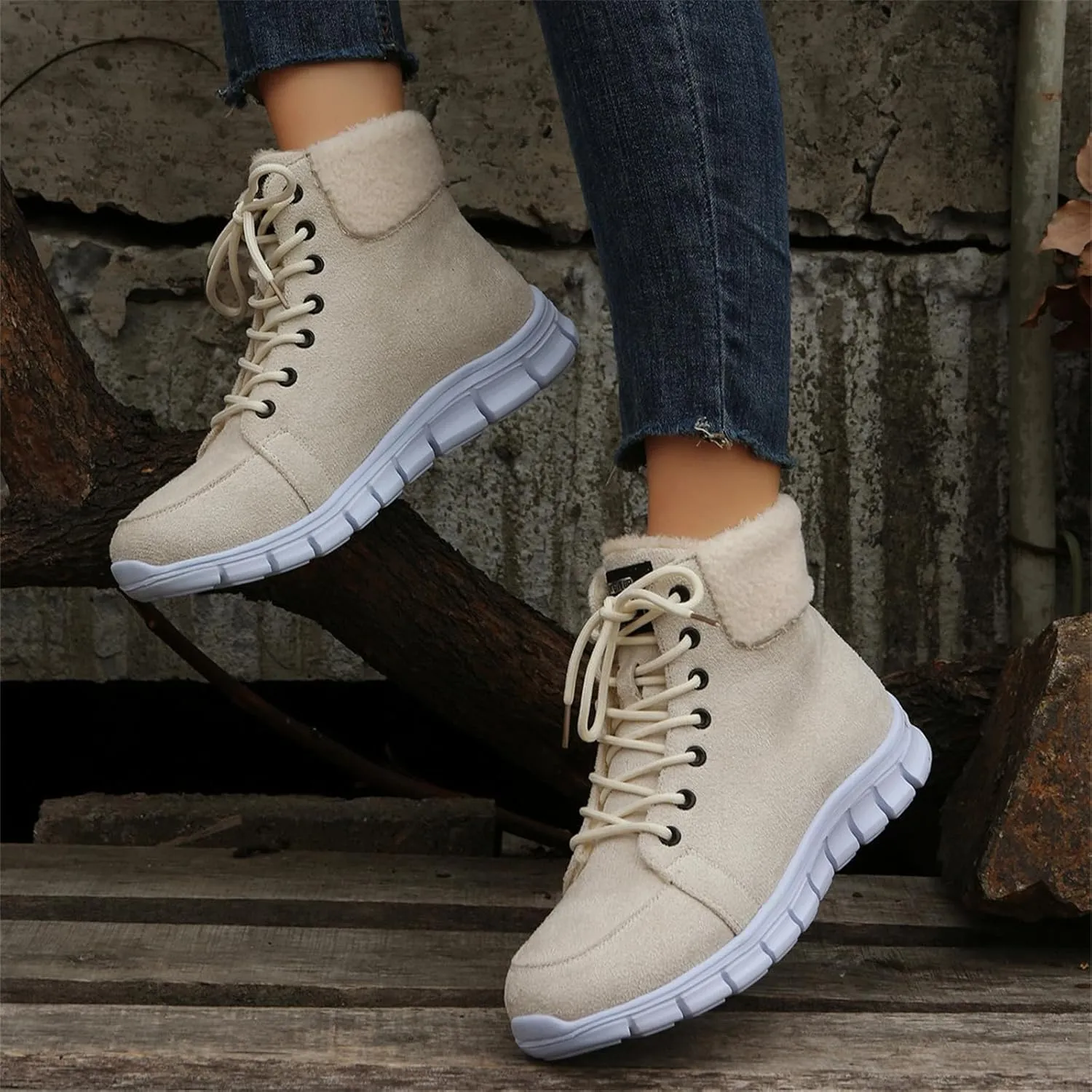 Boots For Women 2024 Ankle Booties Warm Fur Lined Winter Snow Outdoor Short Booties Fashion Slip On Loafers Shoes