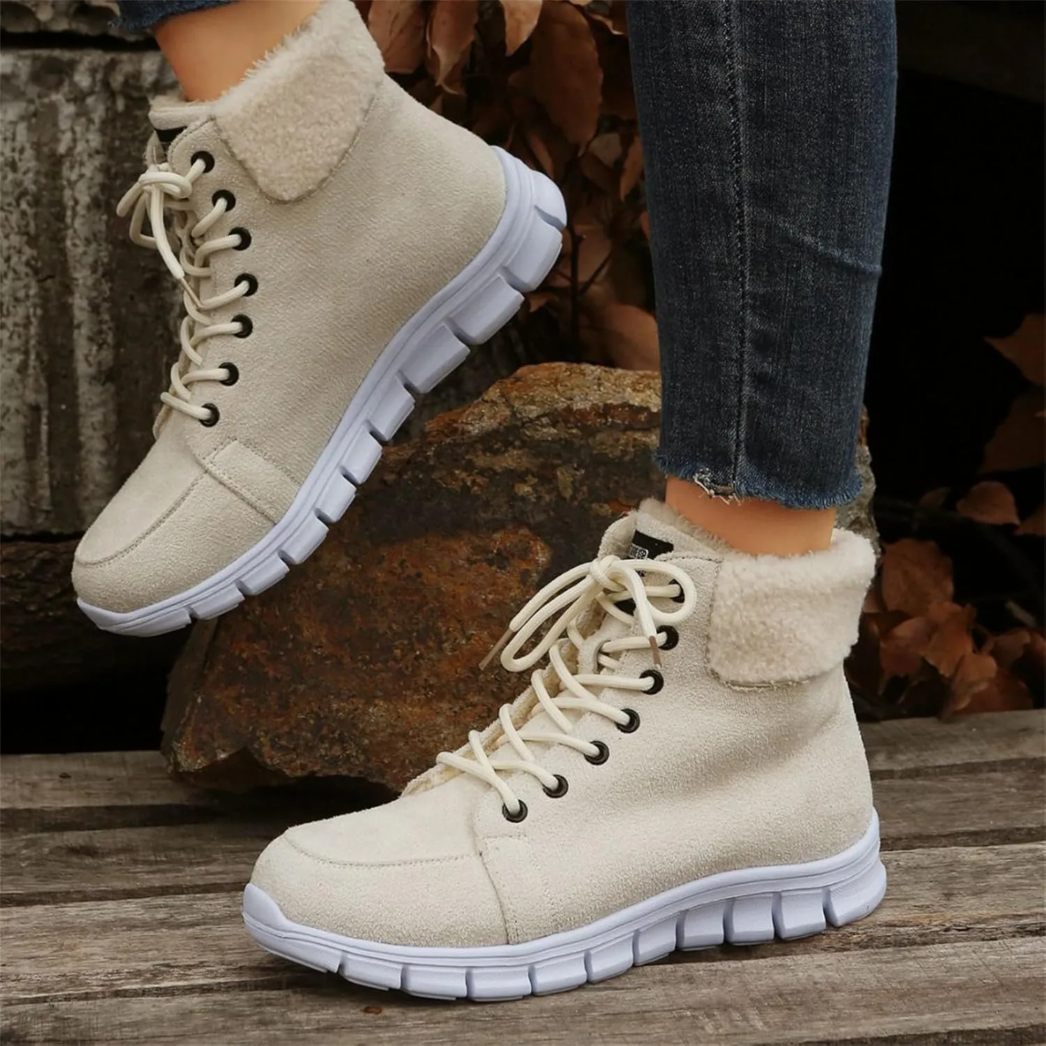 Boots For Women 2024 Ankle Booties Warm Fur Lined Winter Snow Outdoor Short Booties Fashion Slip On Loafers Shoes