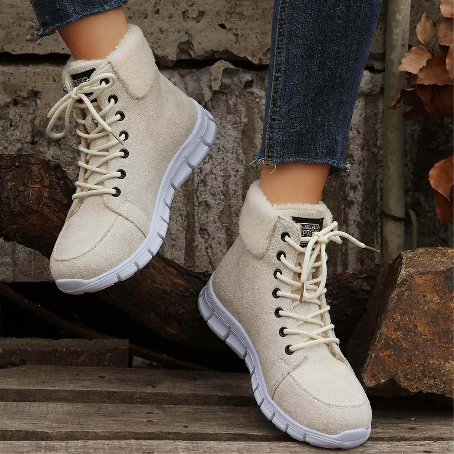 Boots For Women 2024 Ankle Booties Warm Fur Lined Winter Snow Outdoor Short Booties Fashion Slip On Loafers Shoes