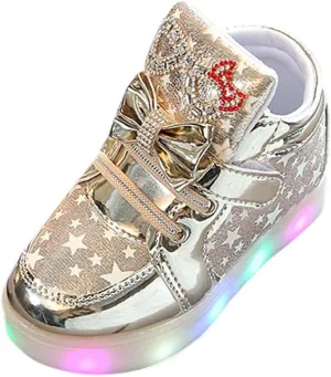 Boys Canvas Shoes Toddler Baby Fashion Star Luminous Child Casual Colorful Light Shoes Sprinkles Shoes for Girl
