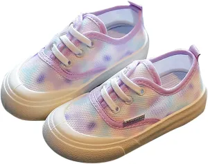 Boys Girls Camouflage Hollow Mesh Breathable Canvas Shoes Colorful Tie Dye Lightweight Casual Sports Girls Toddler Shoes