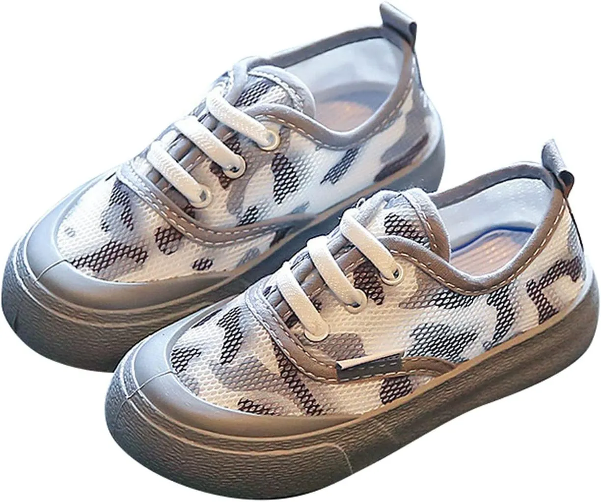 Boys Girls Camouflage Hollow Mesh Breathable Canvas Shoes Colorful Tie Dye Lightweight Casual Sports Girls Toddler Shoes