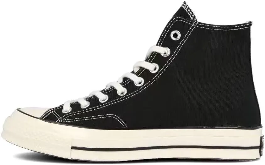 Canvas Shoes high top 1970s Canvas Shoes Vulcanized Sole Retro Pair Sneakers (Black, Big Kid, 9, Numeric Range, US Footwear Size System, 10, Medium)