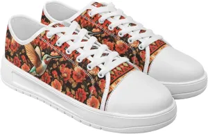 Canvas Slip on Shoes for Women Trendy Low Top Barefoot Sneakers Lace Up Design Walking Flats