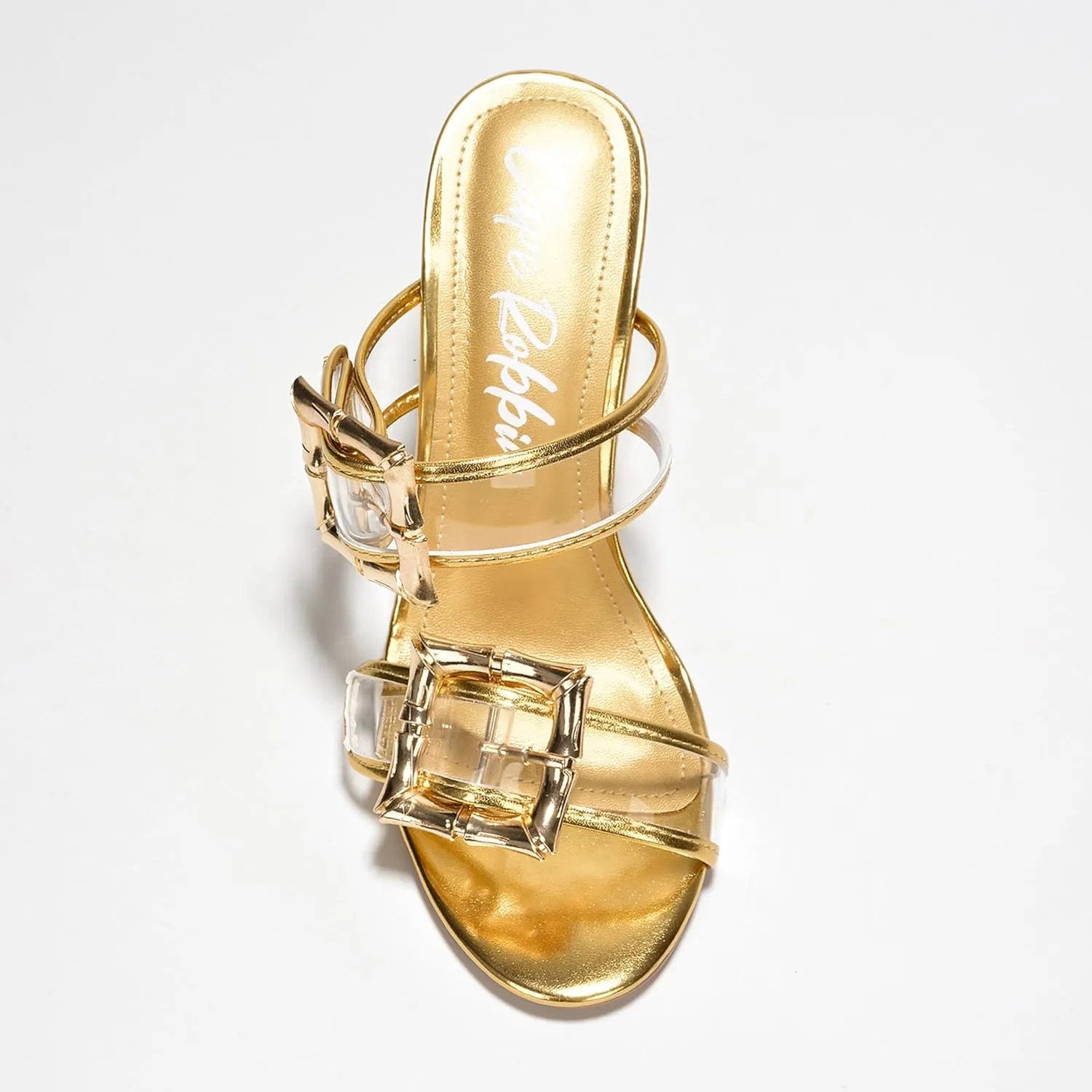 Cape Robbin Prunella Buckle Open Toe High Block Heels (Prunella)