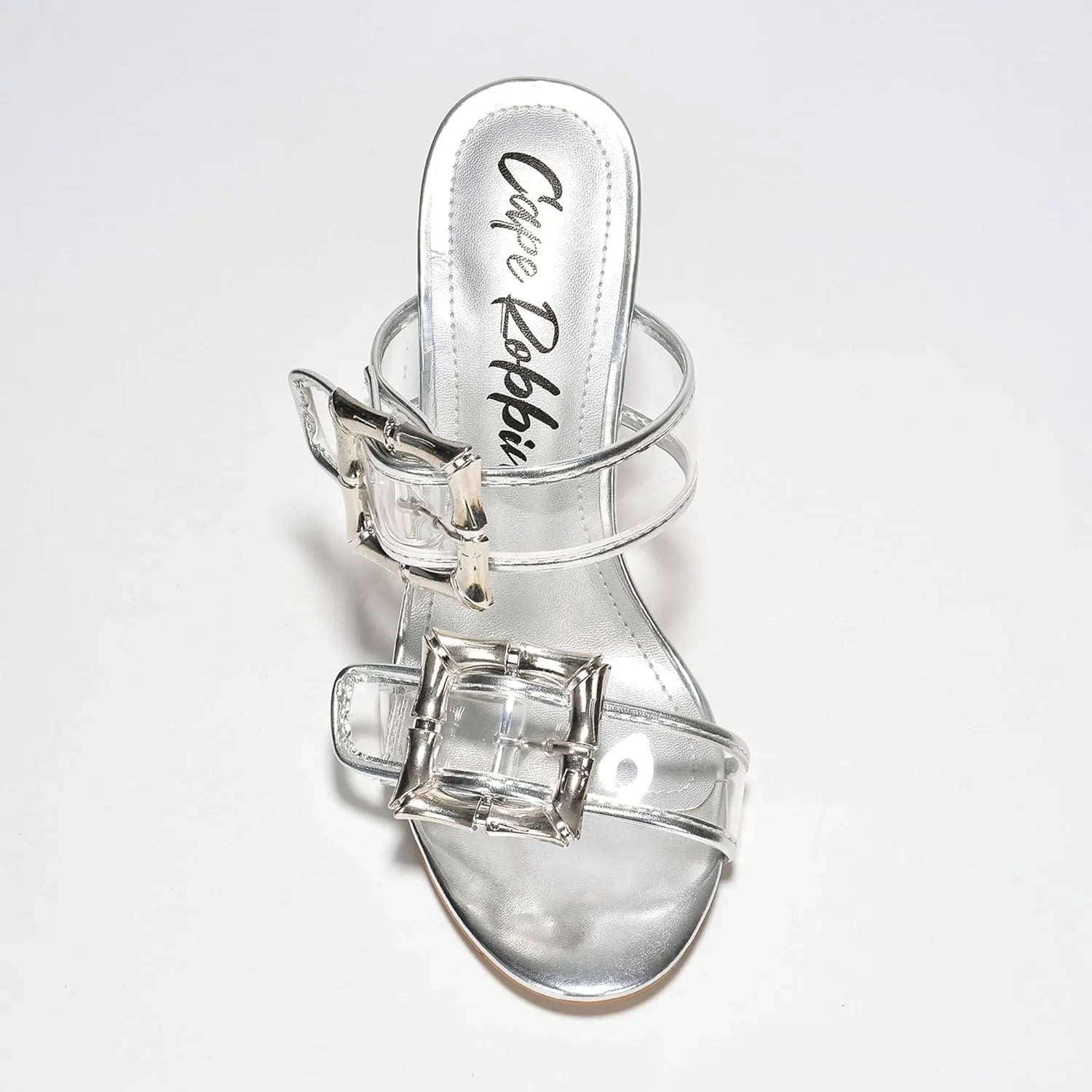 Cape Robbin Prunella Buckle Open Toe High Block Heels (Prunella)