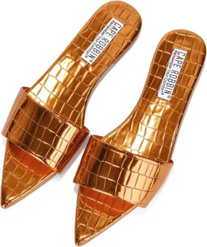 Cape Robbin Women's slip on flat slide sandals