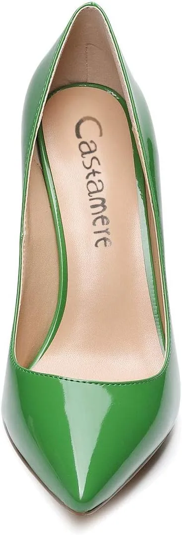 Castamere Womens High Block Heels Pointed Toe Slip-on Pumps 10CM