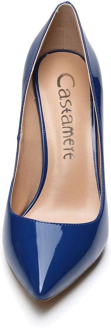 Castamere Womens High Block Heels Pointed Toe Slip-on Pumps 10CM