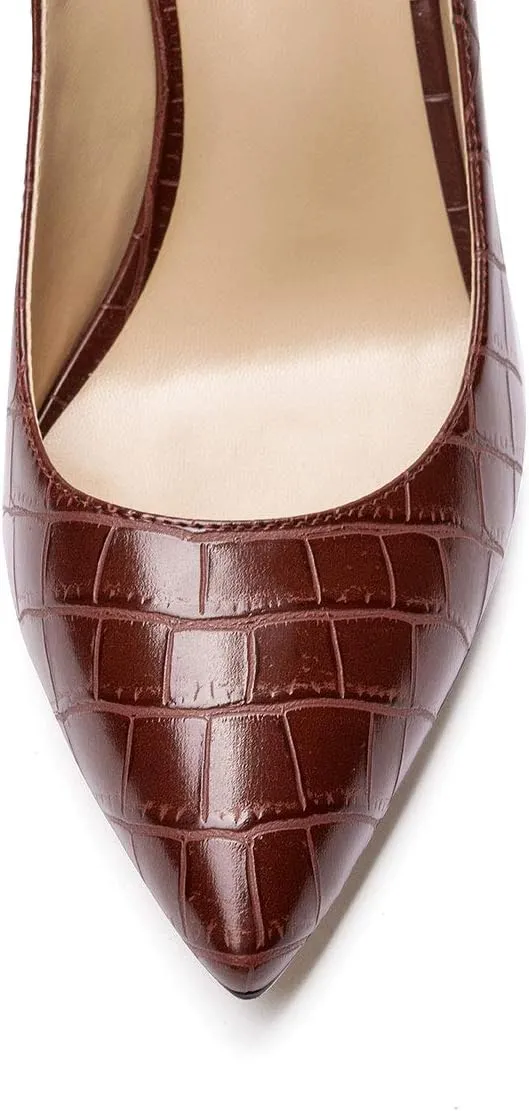 Castamere Womens High Block Heels Pointed Toe Slip-on Pumps 10CM