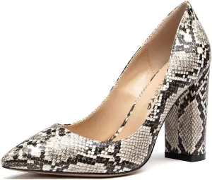 Castamere Womens High Block Heels Pointed Toe Slip-on Pumps 10CM