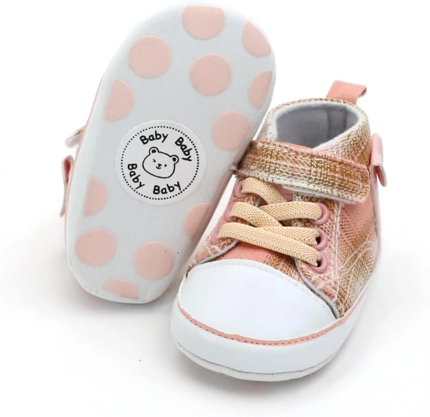 Checkered Canvas Shoes for Baby Boys and Girls,Lightweight and Breathable，0-18Months Infant Firstwalk Sneakers