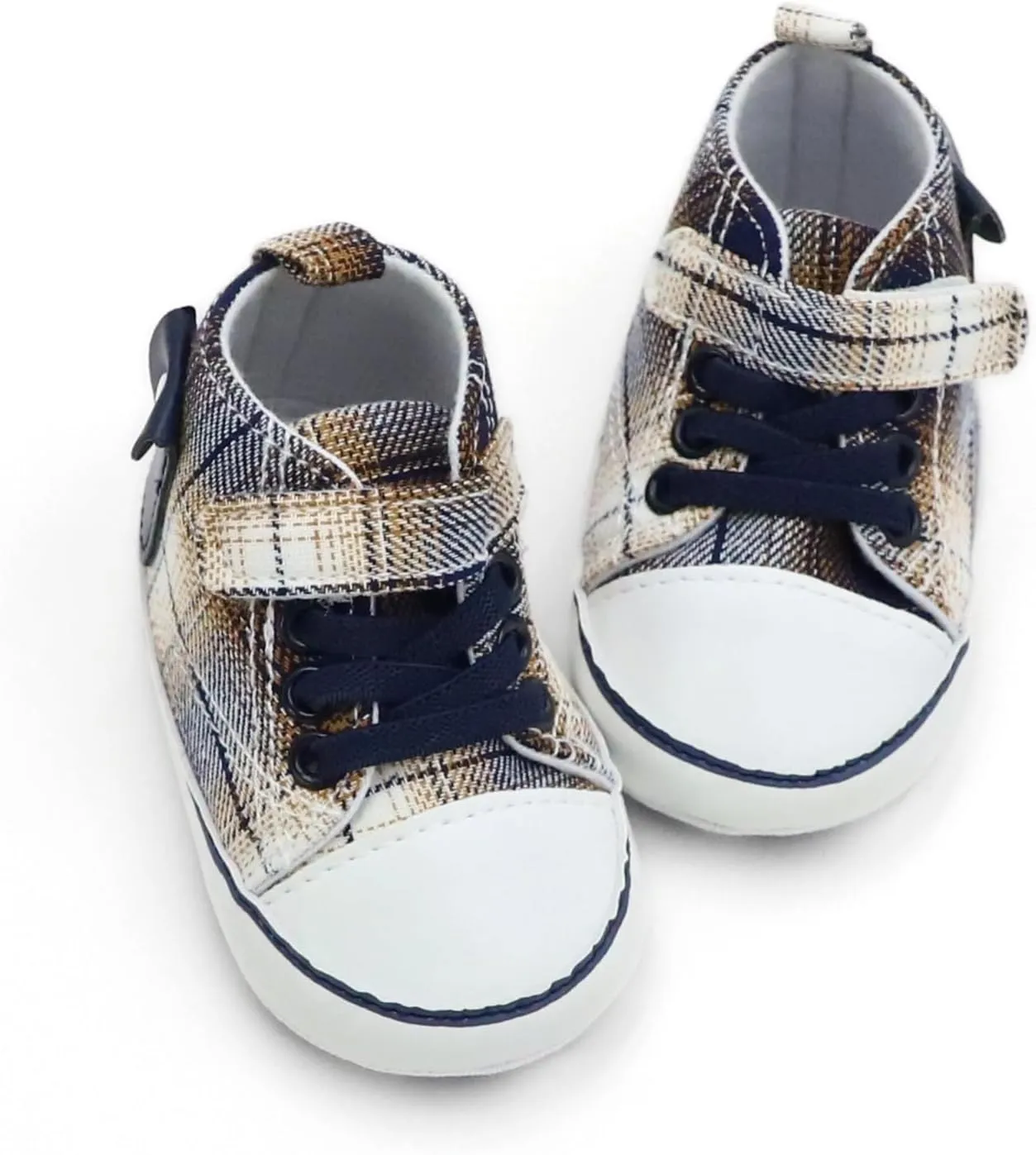 Checkered Canvas Shoes for Baby Boys and Girls,Lightweight and Breathable，0-18Months Infant Firstwalk Sneakers