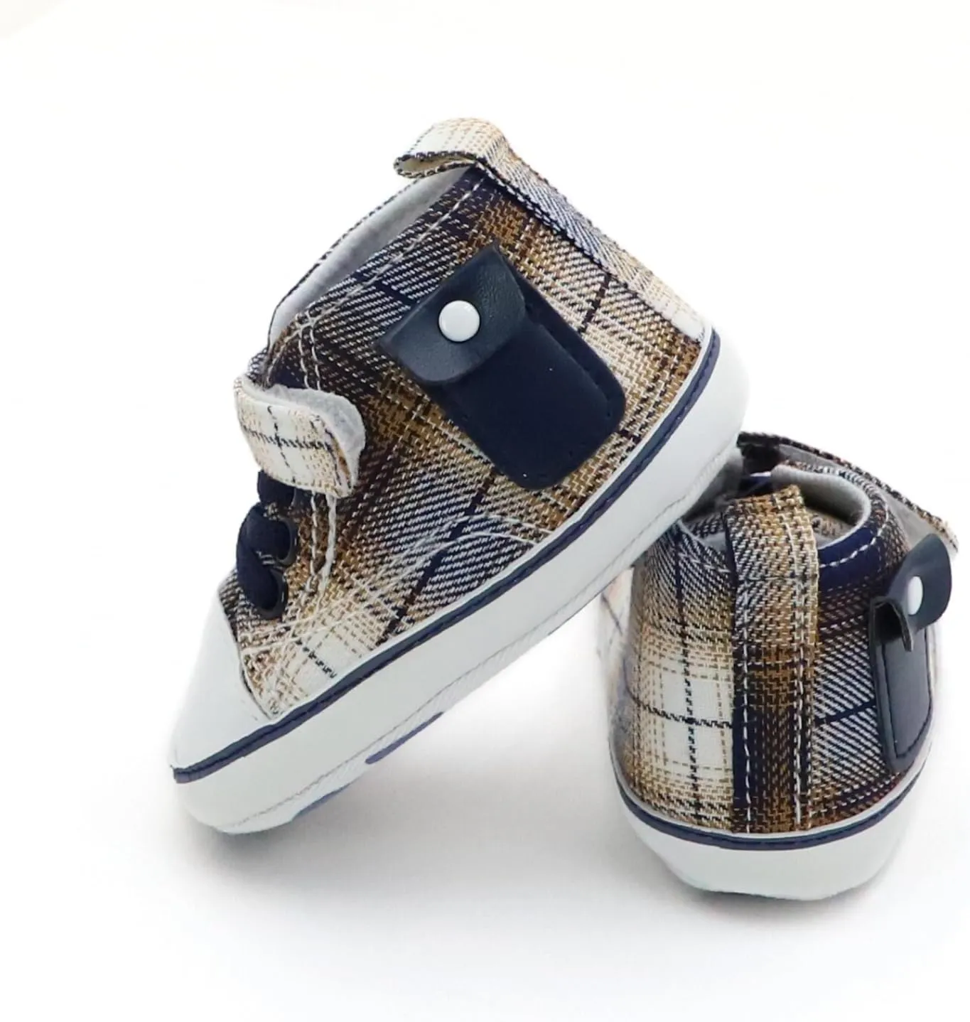Checkered Canvas Shoes for Baby Boys and Girls,Lightweight and Breathable，0-18Months Infant Firstwalk Sneakers