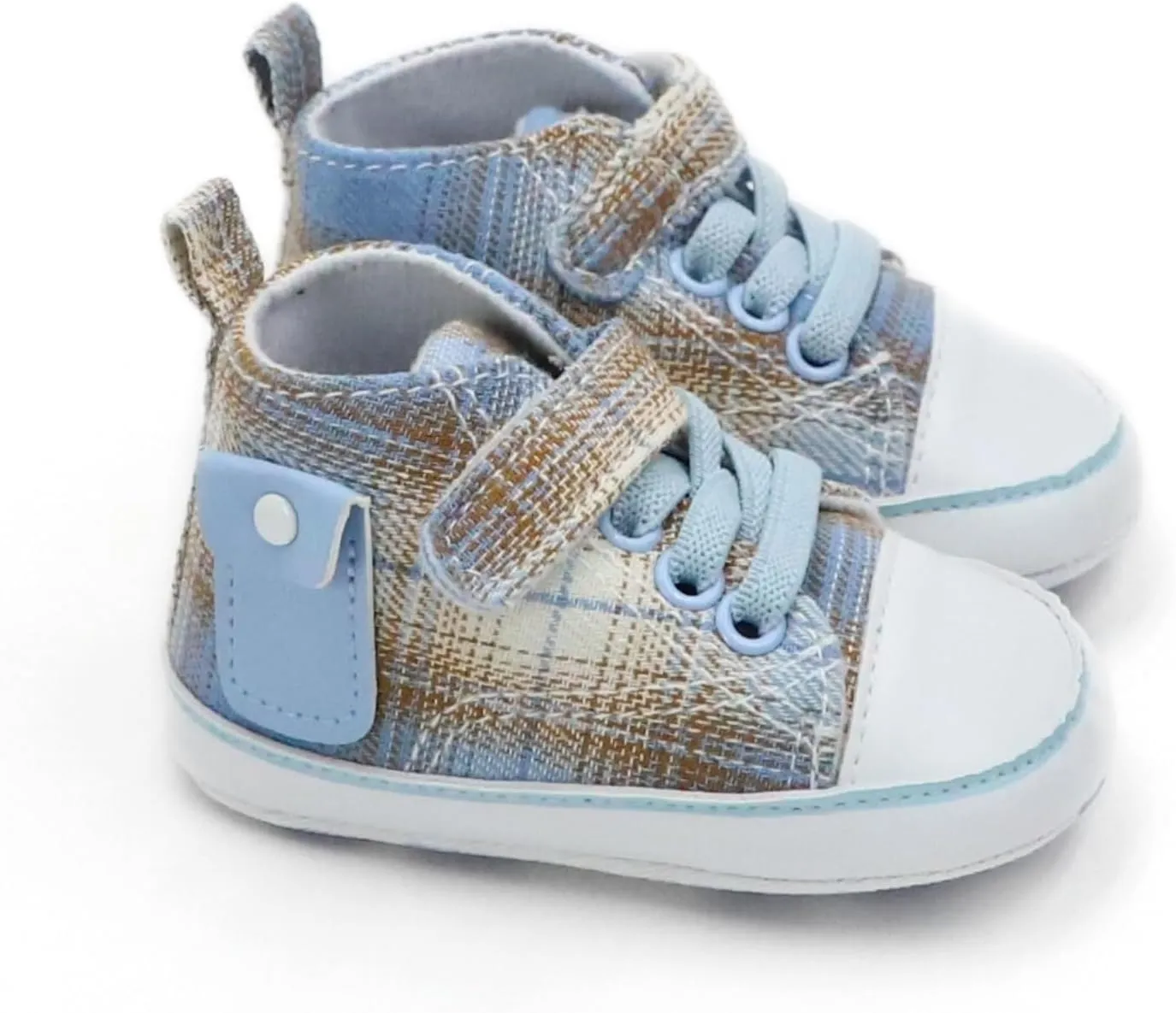 Checkered Canvas Shoes for Baby Boys and Girls,Lightweight and Breathable，0-18Months Infant Firstwalk Sneakers