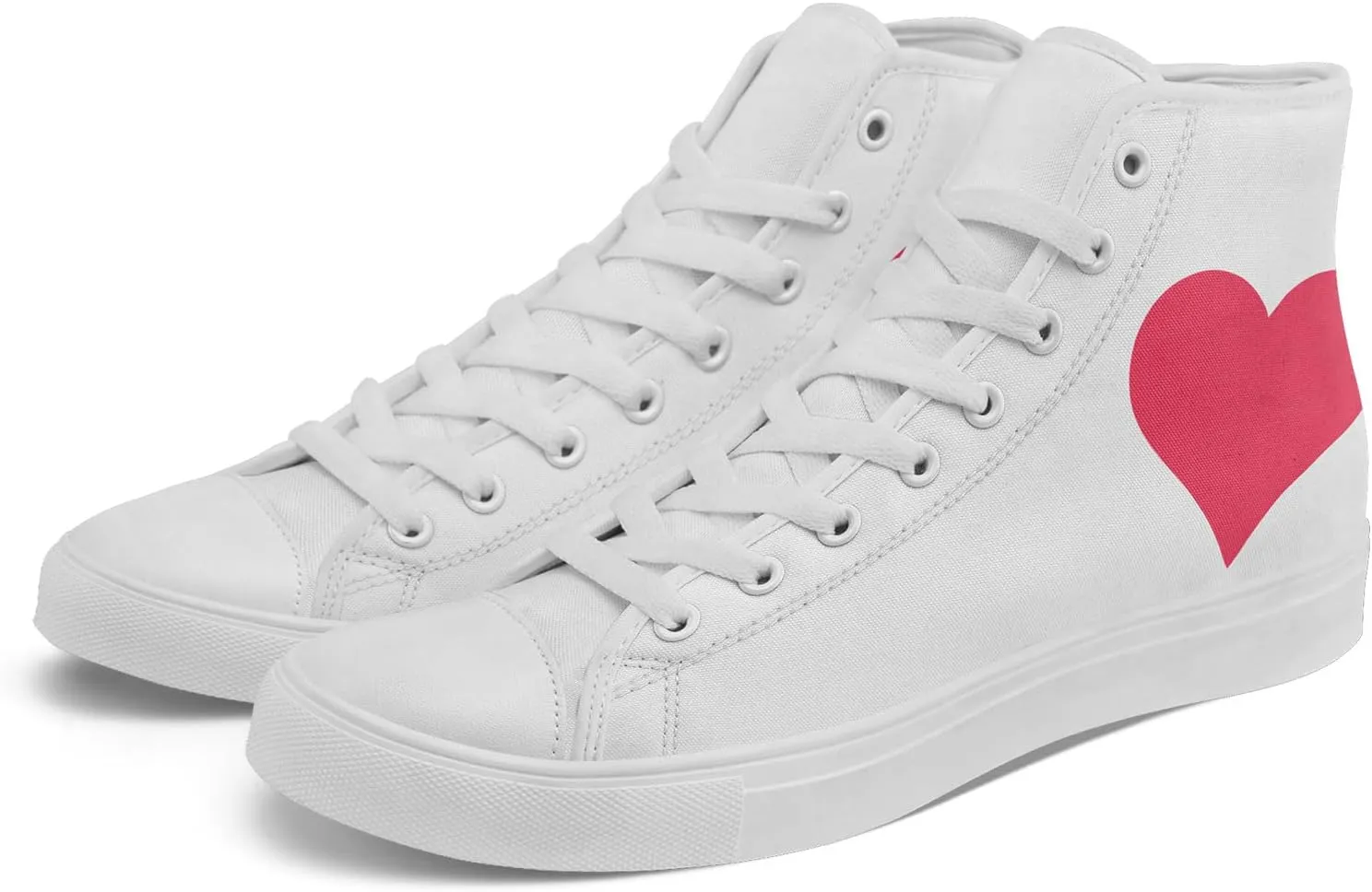 Custom Sneakers for Couples Romantic Gifts for Him Her Black White Personalized Trendy Love Unisex High-Top Canvas Shoes