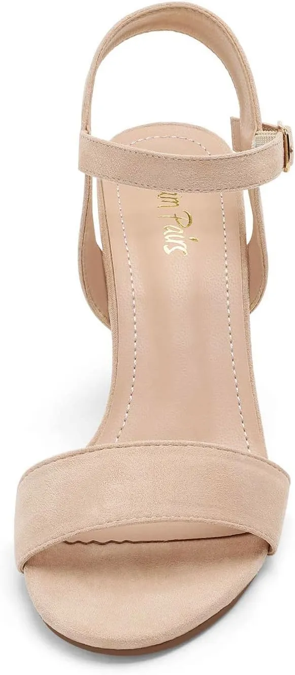 DREAM PAIRS Women's Chunky Heels Open Toe Ankle Strap High Block Comfy Dress Heel Sandals Pumps Shoes
