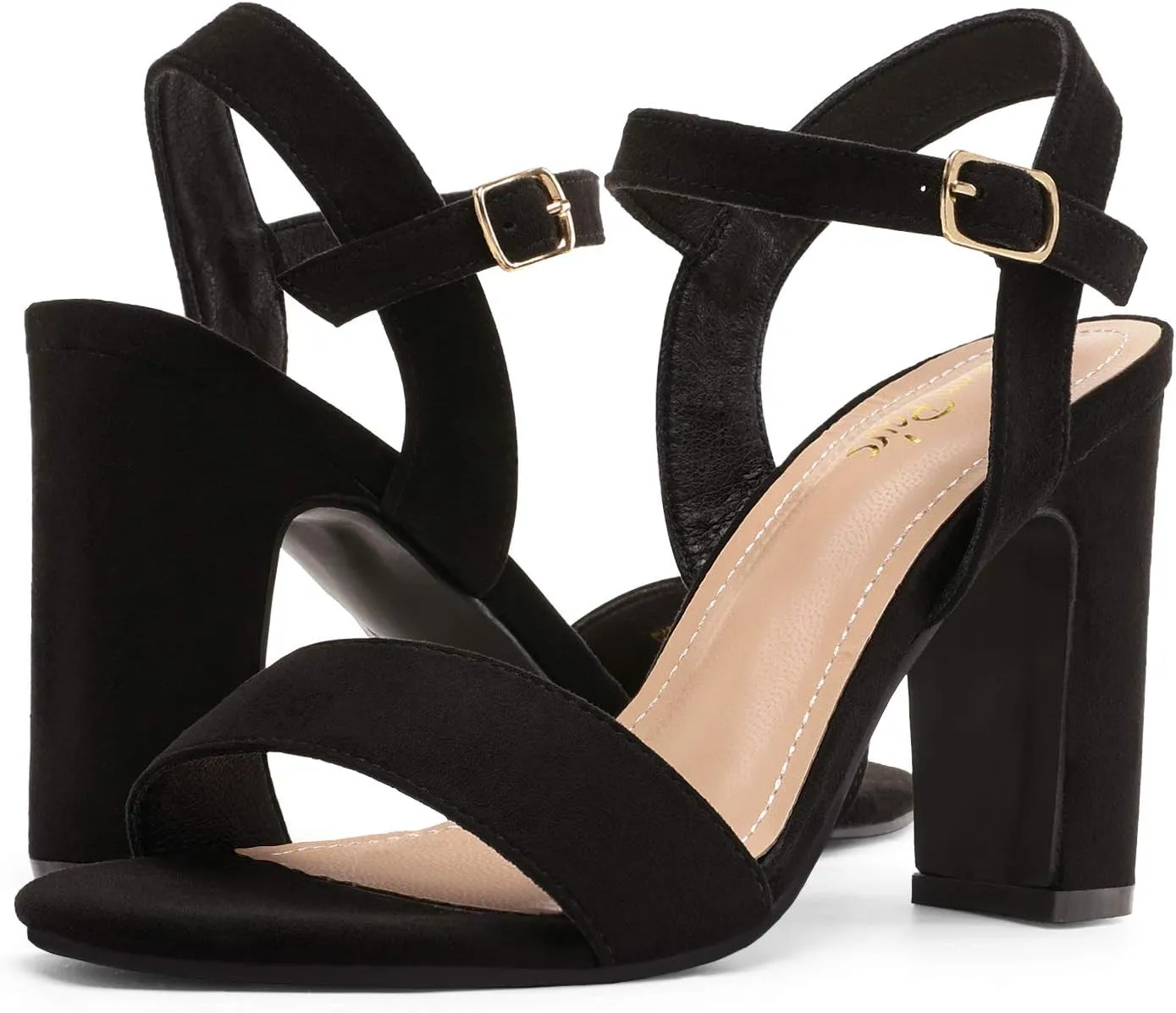 DREAM PAIRS Women's Chunky Heels Open Toe Ankle Strap High Block Comfy Dress Heel Sandals Pumps Shoes