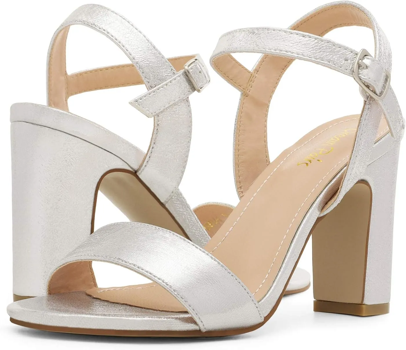 DREAM PAIRS Women's Chunky Heels Open Toe Ankle Strap High Block Comfy Dress Heel Sandals Pumps Shoes