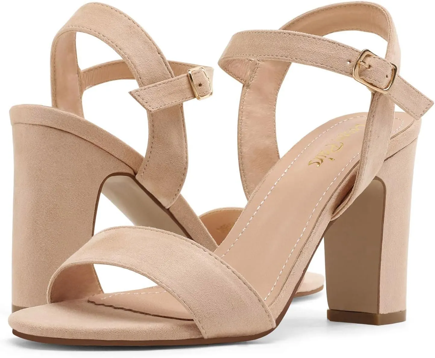 DREAM PAIRS Women's Chunky Heels Open Toe Ankle Strap High Block Comfy Dress Heel Sandals Pumps Shoes