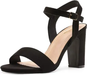 DREAM PAIRS Women's Chunky Heels Open Toe Ankle Strap High Block Comfy Dress Heel Sandals Pumps Shoes