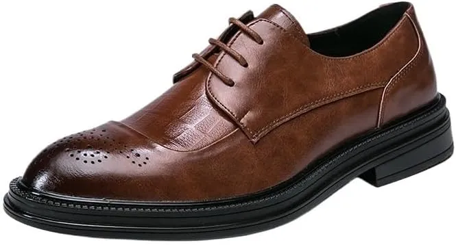 Dress Shoes for Men Male Lace-Up Walking Shoes Breathable Leather Fashion Oxfords Shoes Men Footwear Wedding