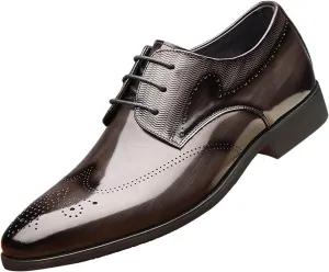 Fashion Style Men's Breathable Comfortable Business Lace Up Work Leisure Solid Color Leather Vintage Shoes Men Leather Water