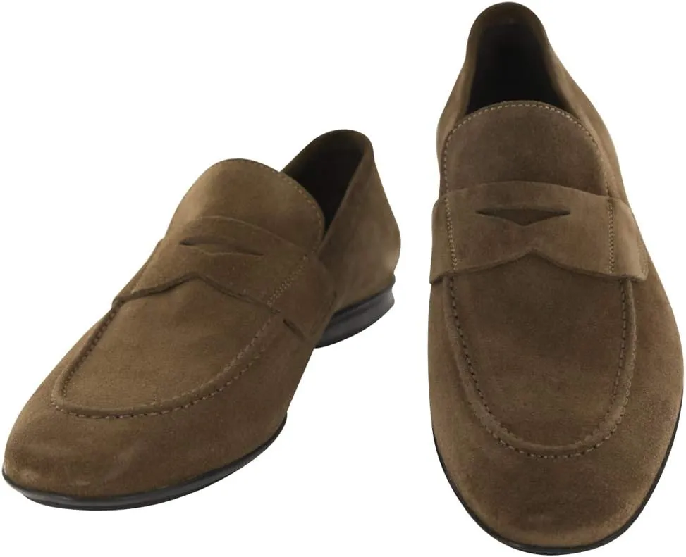 Fiori Di Lusso Brown Suede Penny Loafers