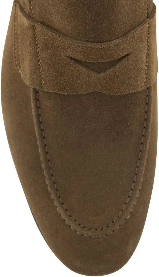 Fiori Di Lusso Brown Suede Penny Loafers